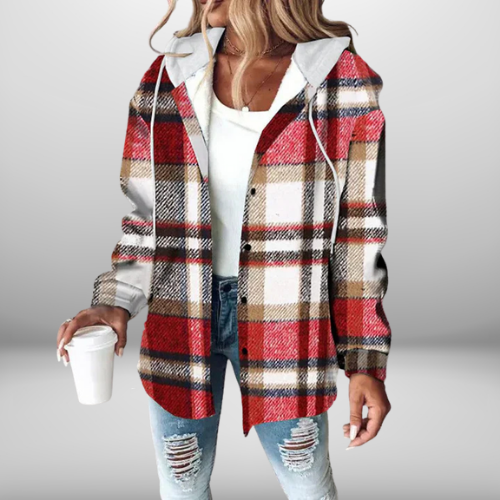 HAILEY – PLAID HOODED SHIRT JACKET