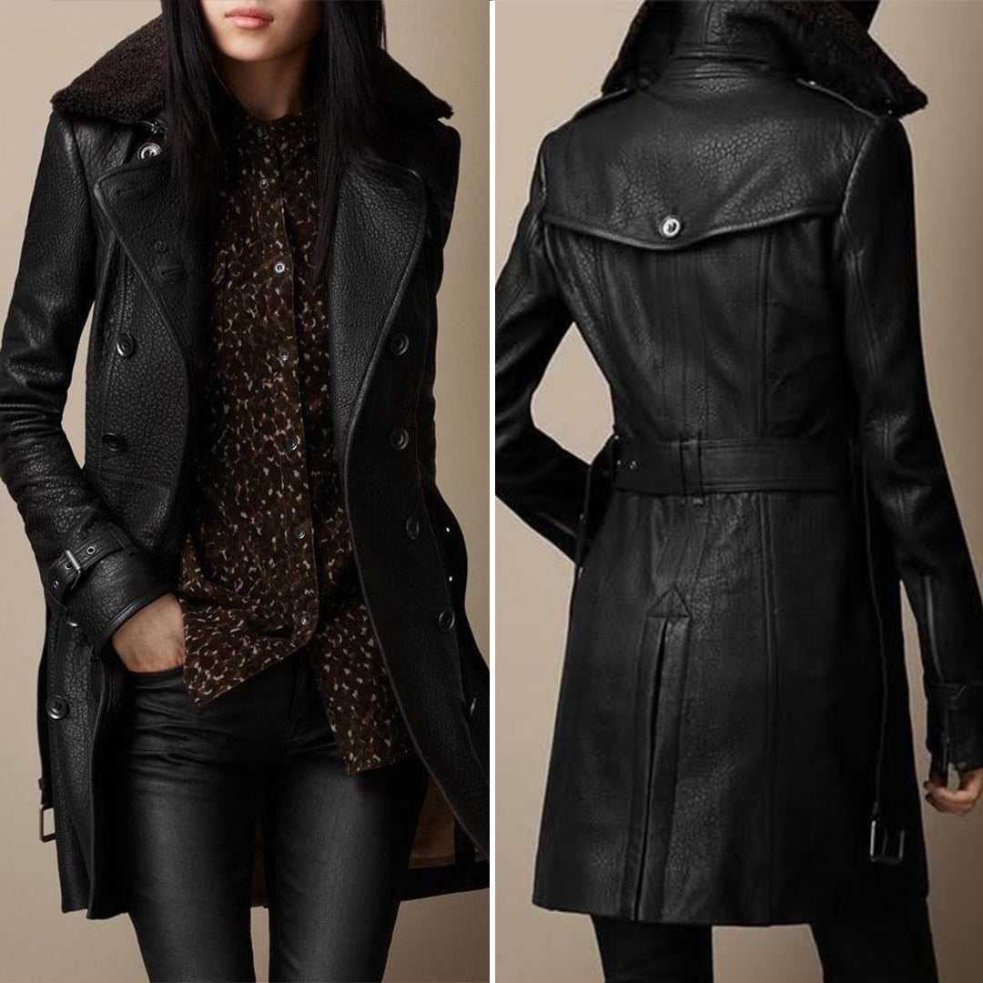 Pauline™ – Vegan Leather Trench Coat