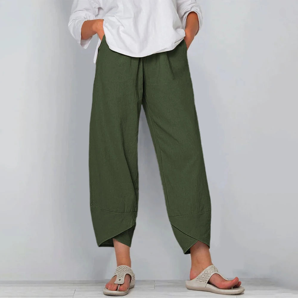 Madelyn – Relaxed Charm Asymmetric Hem Pants