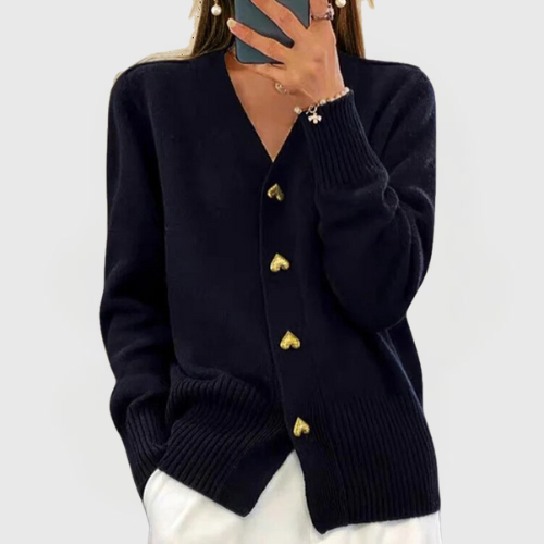 Daniela | Heart Button Cardigan