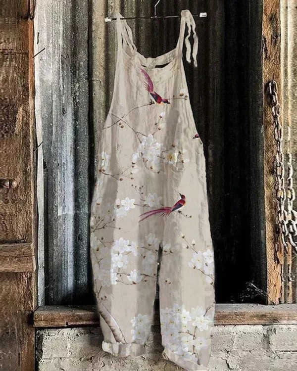 Vintage Floral Jumpsuit - Elegant Style & Comfort for Women