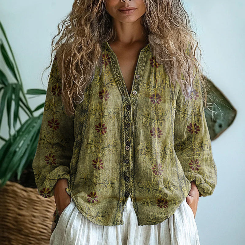 LARISSA – BOHO CHARM BUTTON BLOUSE