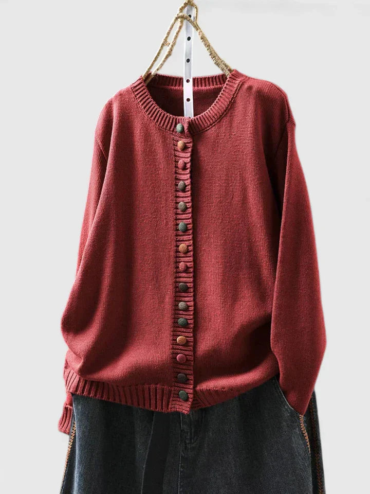 MAYA – COLOR BUTTON CARDIGAN