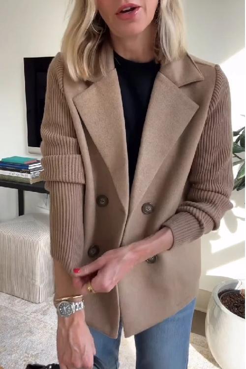 ADRIANA – MODERN DOUBLE-BREASTED KNIT BLAZER