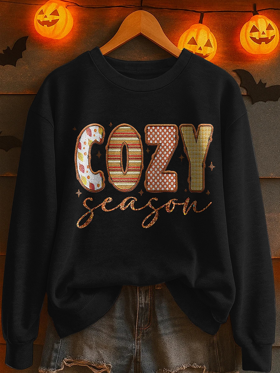 Women's Cozy Season Printed Casual Sweatshirt