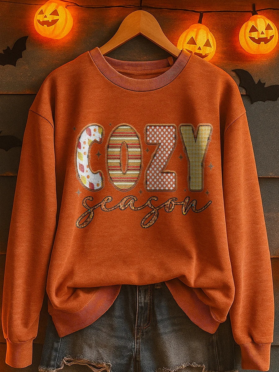 Women's Cozy Season Printed Casual Sweatshirt