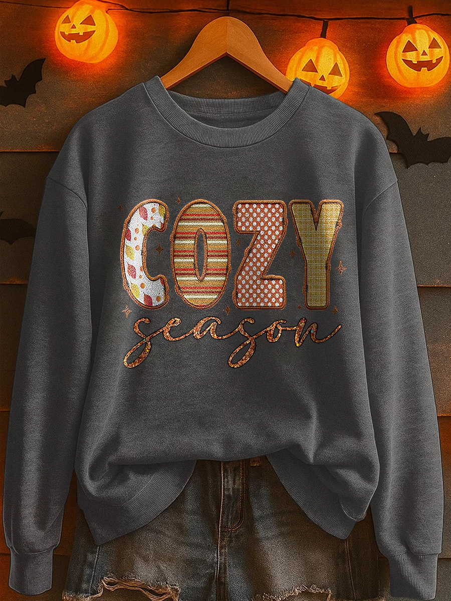 Women's Cozy Season Printed Casual Sweatshirt