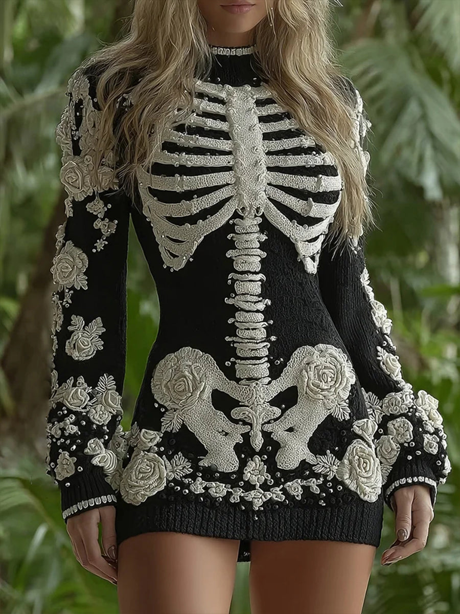 Women's Halloween simulation long bodycon sweater