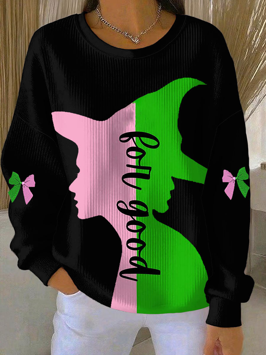 Women's Witch Print Casual Sweatshirt