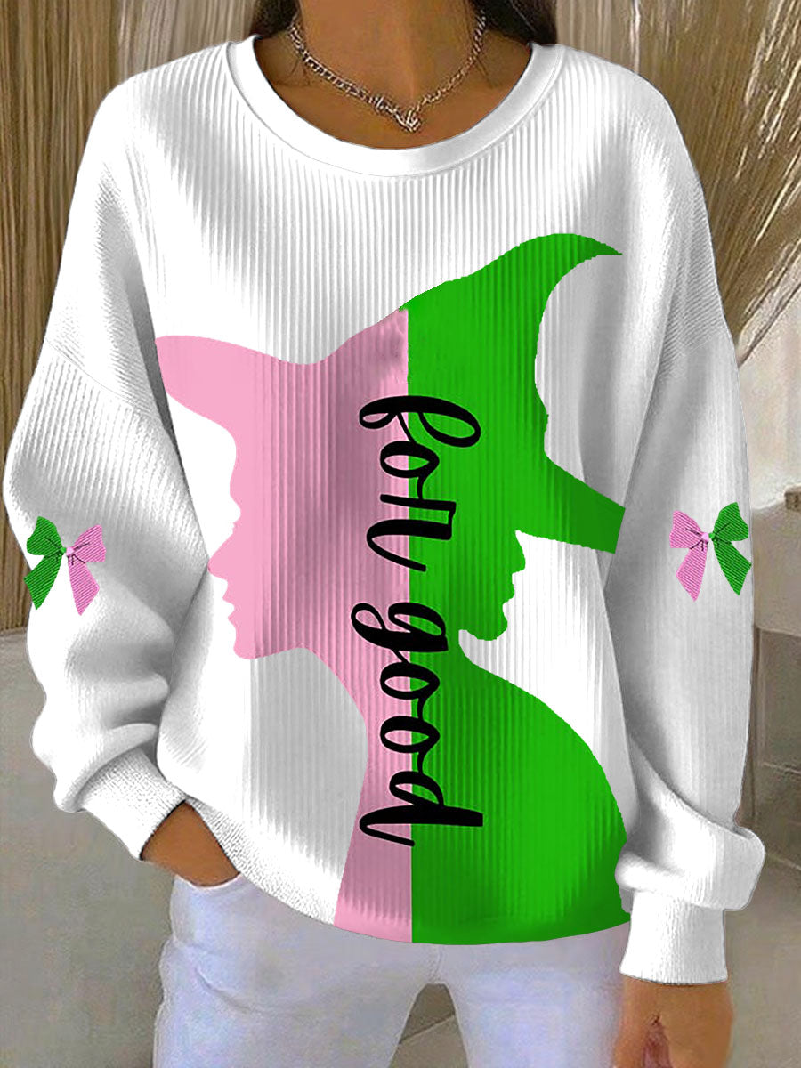 Women's Witch Print Casual Sweatshirt