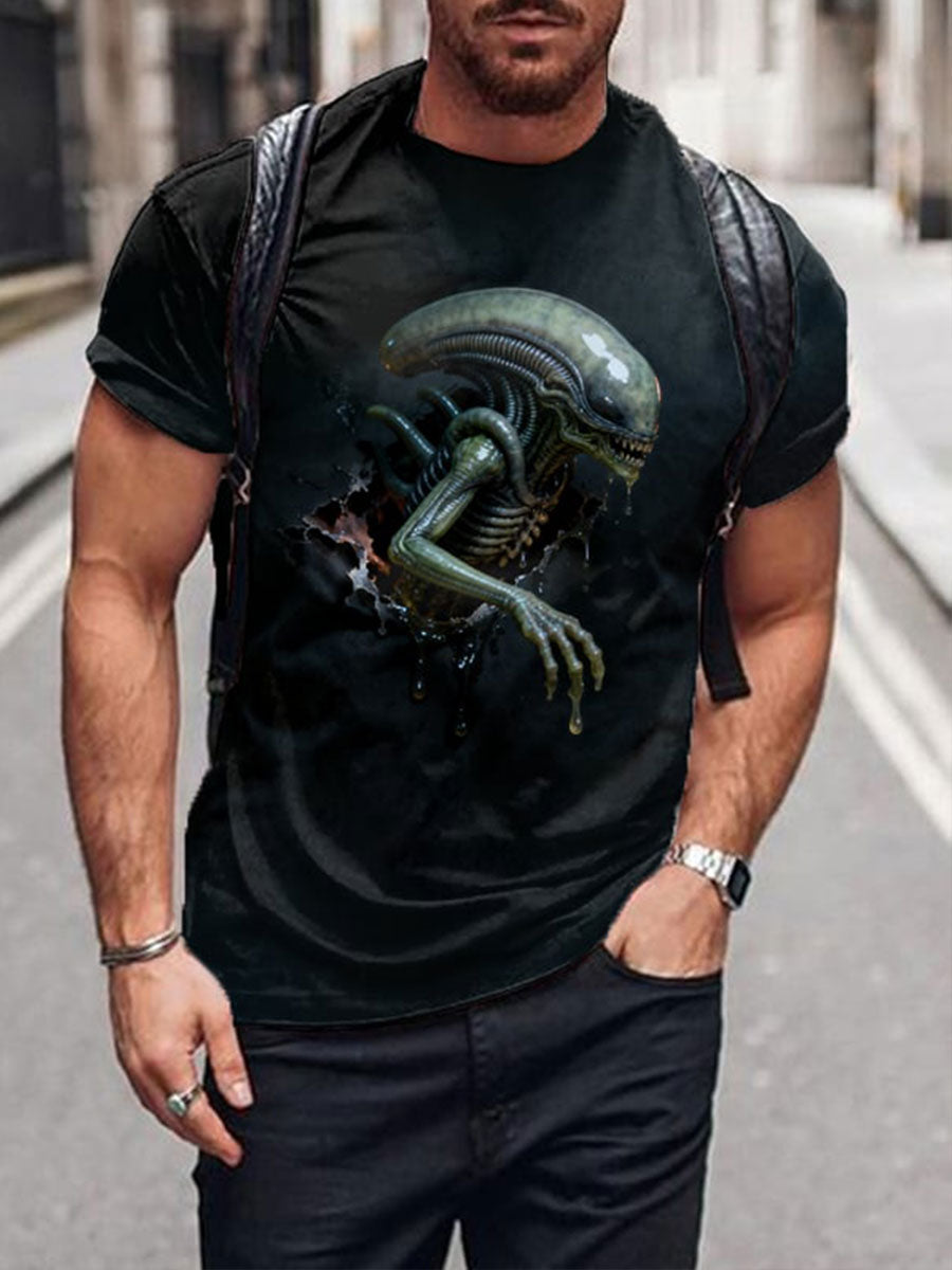 Men's Halloween Alien Short Sleeves T-shirt
