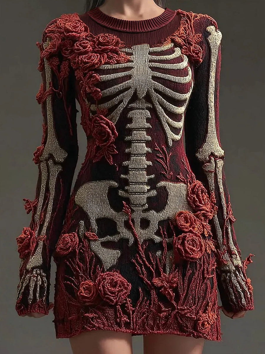 Women's Halloween simulation long bodycon sweater